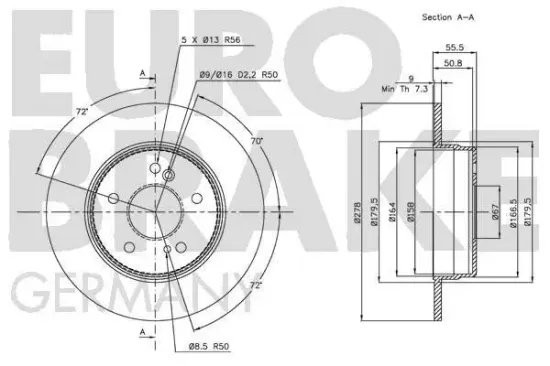 Bremsscheibe EUROBRAKE 5815203326 Bild Bremsscheibe EUROBRAKE 5815203326