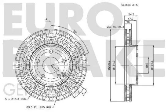 Bremsscheibe Vorderachse EUROBRAKE 5815203359 Bild Bremsscheibe Vorderachse EUROBRAKE 5815203359
