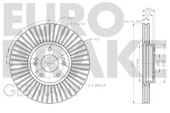 Bremsscheibe Vorderachse EUROBRAKE 5815203450 Bild Bremsscheibe Vorderachse EUROBRAKE 5815203450