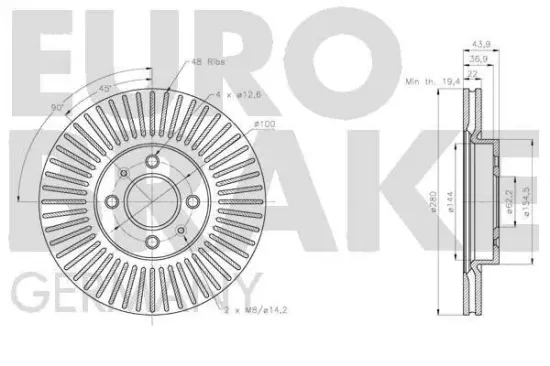 Bremsscheibe Vorderachse EUROBRAKE 5815203536 Bild Bremsscheibe Vorderachse EUROBRAKE 5815203536