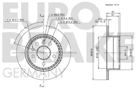 Bremsscheibe EUROBRAKE 5815203610 Bild Bremsscheibe EUROBRAKE 5815203610