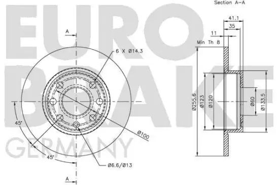 Bremsscheibe Vorderachse EUROBRAKE 5815203905 Bild Bremsscheibe Vorderachse EUROBRAKE 5815203905