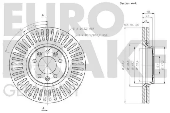 Bremsscheibe EUROBRAKE 5815203734 Bild Bremsscheibe EUROBRAKE 5815203734