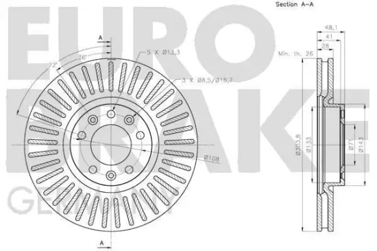 Bremsscheibe Vorderachse EUROBRAKE 5815203742 Bild Bremsscheibe Vorderachse EUROBRAKE 5815203742