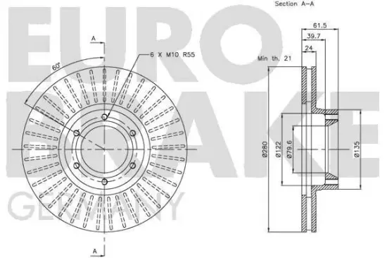 Bremsscheibe Vorderachse EUROBRAKE 5815203920 Bild Bremsscheibe Vorderachse EUROBRAKE 5815203920