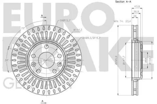 Bremsscheibe Vorderachse EUROBRAKE 5815203971 Bild Bremsscheibe Vorderachse EUROBRAKE 5815203971