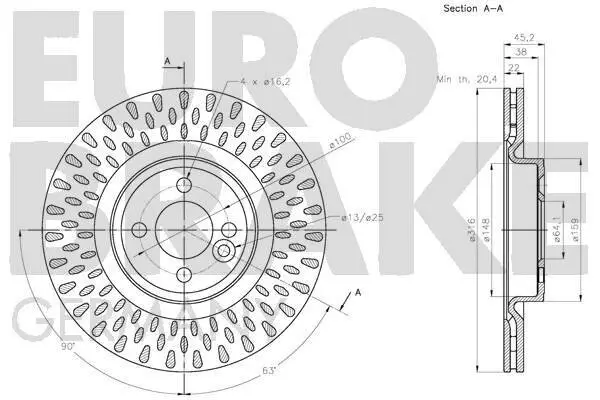 Bremsscheibe EUROBRAKE 5815204046 Bild Bremsscheibe EUROBRAKE 5815204046