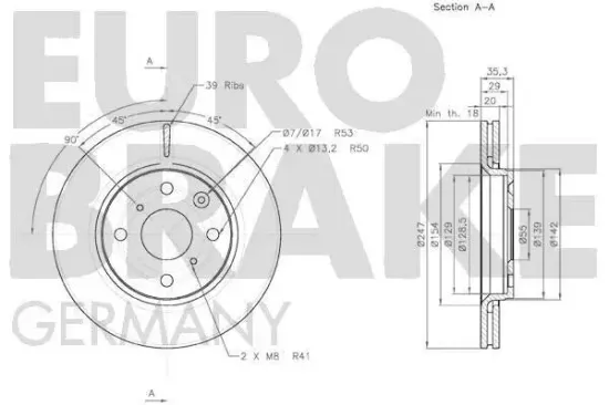 Bremsscheibe EUROBRAKE 58152045102 Bild Bremsscheibe EUROBRAKE 58152045102