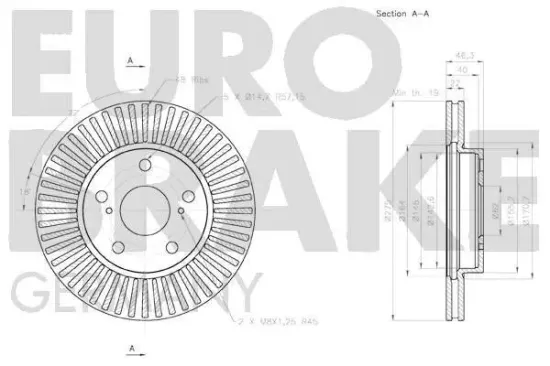 Bremsscheibe Vorderachse EUROBRAKE 58152045121 Bild Bremsscheibe Vorderachse EUROBRAKE 58152045121