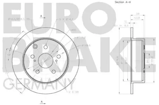 Bremsscheibe Hinterachse EUROBRAKE 58152045126 Bild Bremsscheibe Hinterachse EUROBRAKE 58152045126