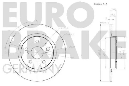 Bremsscheibe Hinterachse EUROBRAKE 58152045131 Bild Bremsscheibe Hinterachse EUROBRAKE 58152045131