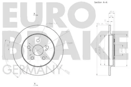 Bremsscheibe EUROBRAKE 58152045143 Bild Bremsscheibe EUROBRAKE 58152045143