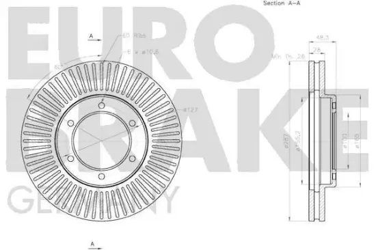 Bremsscheibe Vorderachse EUROBRAKE 58152045155 Bild Bremsscheibe Vorderachse EUROBRAKE 58152045155