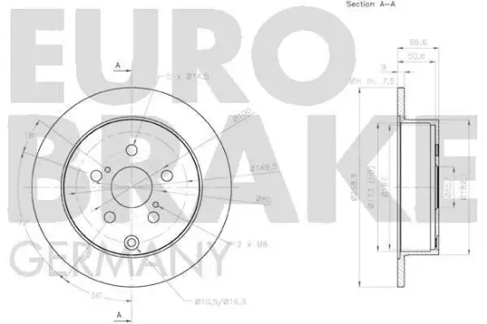 Bremsscheibe EUROBRAKE 58152045156 Bild Bremsscheibe EUROBRAKE 58152045156
