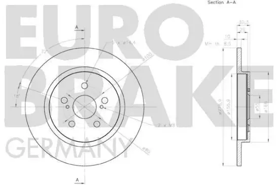 Bremsscheibe Hinterachse EUROBRAKE 58152045172 Bild Bremsscheibe Hinterachse EUROBRAKE 58152045172