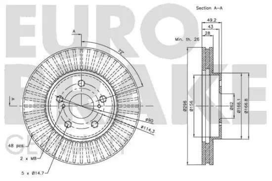 Bremsscheibe Vorderachse EUROBRAKE 5815204592 Bild Bremsscheibe Vorderachse EUROBRAKE 5815204592
