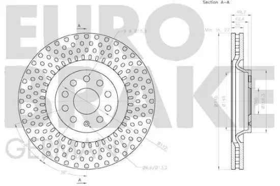 Bremsscheibe EUROBRAKE 58152047141 Bild Bremsscheibe EUROBRAKE 58152047141