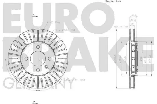 Bremsscheibe EUROBRAKE 58152047157 Bild Bremsscheibe EUROBRAKE 58152047157