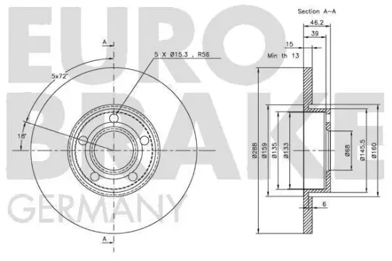 Bremsscheibe EUROBRAKE 5815204742 Bild Bremsscheibe EUROBRAKE 5815204742