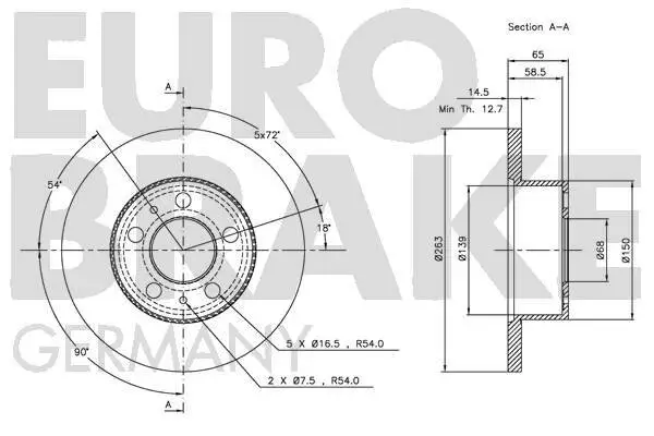 Bremsscheibe Vorderachse EUROBRAKE 5815205201