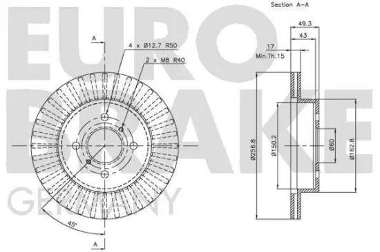 Bremsscheibe EUROBRAKE 5815209922 Bild Bremsscheibe EUROBRAKE 5815209922