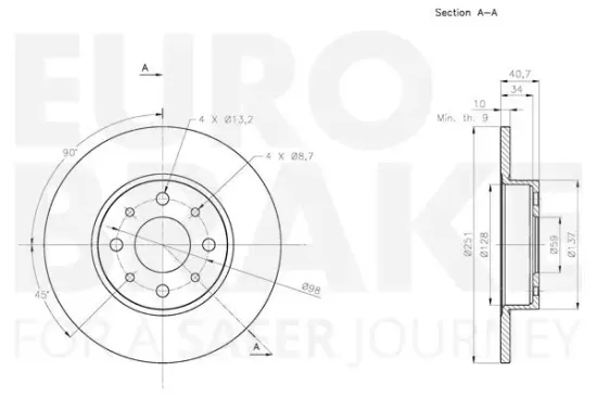Bremsscheibe EUROBRAKE 5815311568 Bild Bremsscheibe EUROBRAKE 5815311568