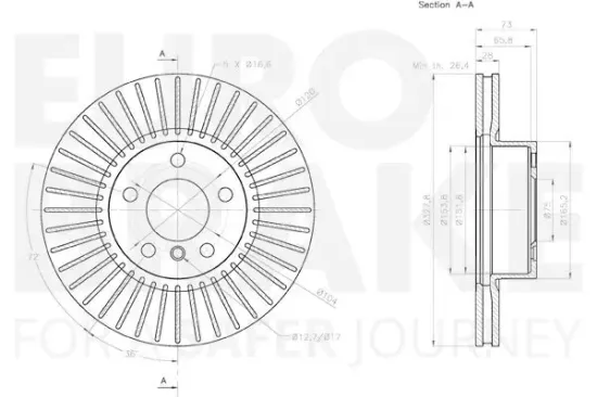 Bremsscheibe Vorderachse EUROBRAKE 58153115104 Bild Bremsscheibe Vorderachse EUROBRAKE 58153115104