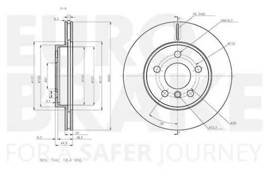 Bremsscheibe Vorderachse EUROBRAKE 58153115125 Bild Bremsscheibe Vorderachse EUROBRAKE 58153115125