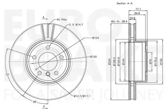 Bremsscheibe EUROBRAKE 5815311563 Bild Bremsscheibe EUROBRAKE 5815311563