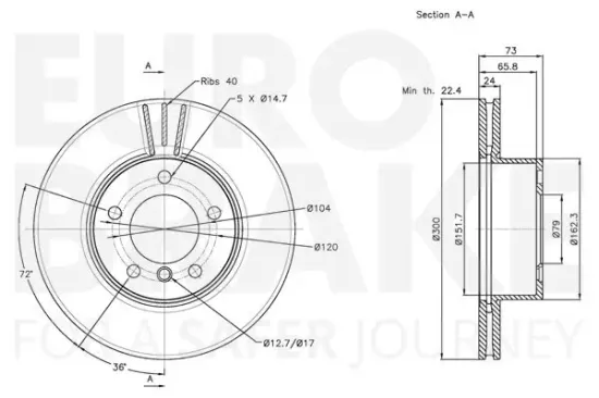 Bremsscheibe EUROBRAKE 5815311566 Bild Bremsscheibe EUROBRAKE 5815311566
