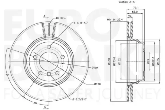 Bremsscheibe EUROBRAKE 5815311568 Bild Bremsscheibe EUROBRAKE 5815311568