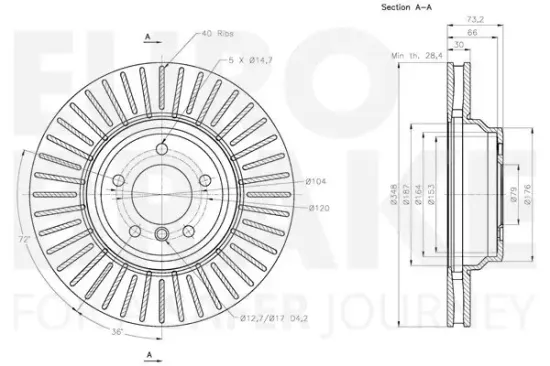 Bremsscheibe EUROBRAKE 5815311580 Bild Bremsscheibe EUROBRAKE 5815311580