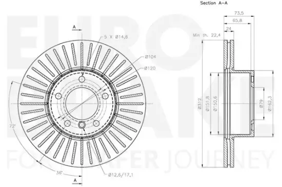 Bremsscheibe EUROBRAKE 5815311582 Bild Bremsscheibe EUROBRAKE 5815311582