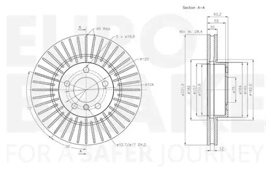 Bremsscheibe EUROBRAKE 5815311588 Bild Bremsscheibe EUROBRAKE 5815311588
