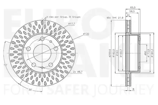 Bremsscheibe EUROBRAKE 5815311943 Bild Bremsscheibe EUROBRAKE 5815311943