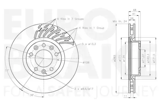 Bremsscheibe Vorderachse EUROBRAKE 5815311956 Bild Bremsscheibe Vorderachse EUROBRAKE 5815311956