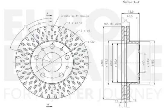 Bremsscheibe EUROBRAKE 5815311959 Bild Bremsscheibe EUROBRAKE 5815311959
