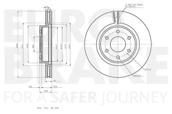 Bremsscheibe EUROBRAKE 58153122102 Bild Bremsscheibe EUROBRAKE 58153122102
