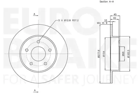 Bremsscheibe Hinterachse EUROBRAKE 5815312257 Bild Bremsscheibe Hinterachse EUROBRAKE 5815312257