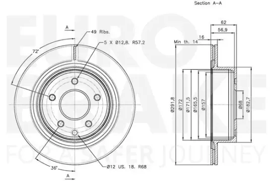 Bremsscheibe EUROBRAKE 5815312261 Bild Bremsscheibe EUROBRAKE 5815312261