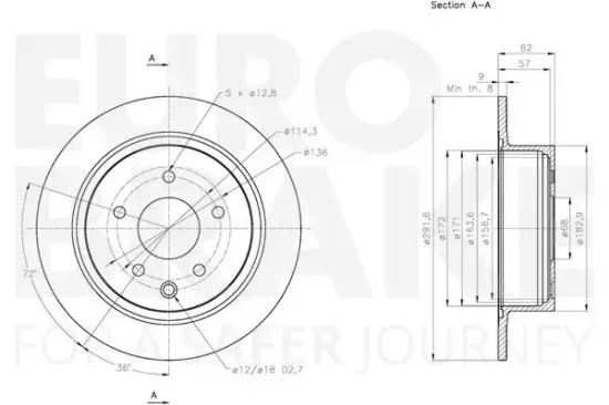 Bremsscheibe Hinterachse EUROBRAKE 5815312273 Bild Bremsscheibe Hinterachse EUROBRAKE 5815312273