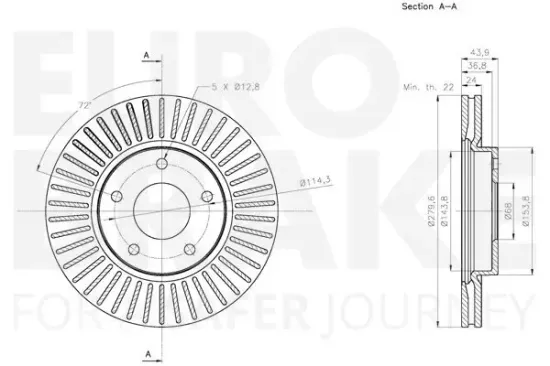 Bremsscheibe Vorderachse EUROBRAKE 5815312277 Bild Bremsscheibe Vorderachse EUROBRAKE 5815312277