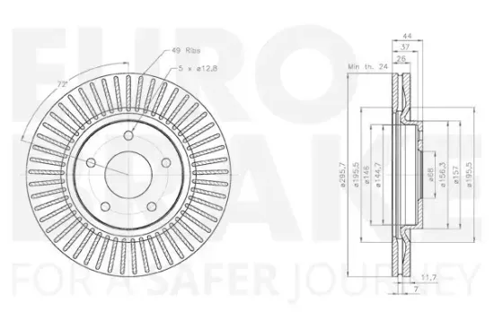 Bremsscheibe Vorderachse EUROBRAKE 5815312294 Bild Bremsscheibe Vorderachse EUROBRAKE 5815312294