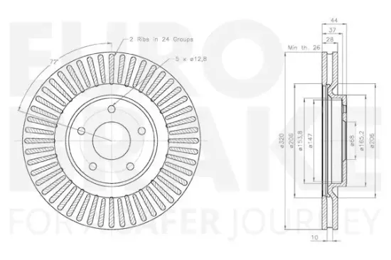 Bremsscheibe Vorderachse EUROBRAKE 5815312296 Bild Bremsscheibe Vorderachse EUROBRAKE 5815312296