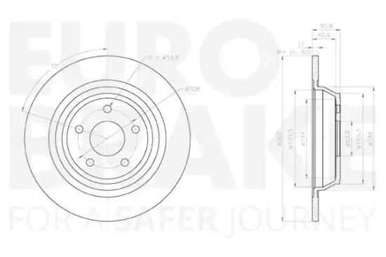 Bremsscheibe Hinterachse EUROBRAKE 58153125101 Bild Bremsscheibe Hinterachse EUROBRAKE 58153125101
