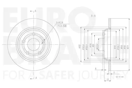 Bremsscheibe EUROBRAKE 58153125116 Bild Bremsscheibe EUROBRAKE 58153125116