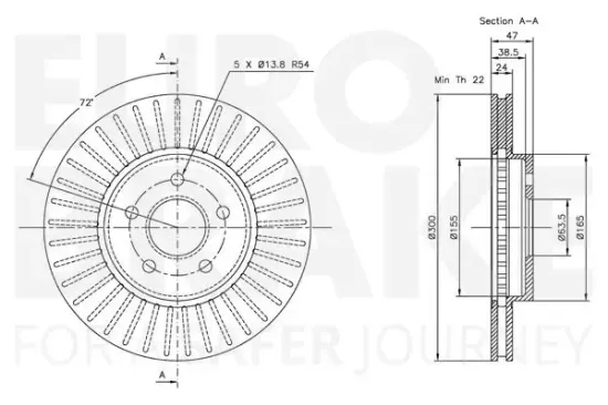Bremsscheibe Vorderachse EUROBRAKE 5815312550 Bild Bremsscheibe Vorderachse EUROBRAKE 5815312550