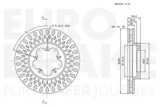 Bremsscheibe Vorderachse EUROBRAKE 5815312575 Bild Bremsscheibe Vorderachse EUROBRAKE 5815312575