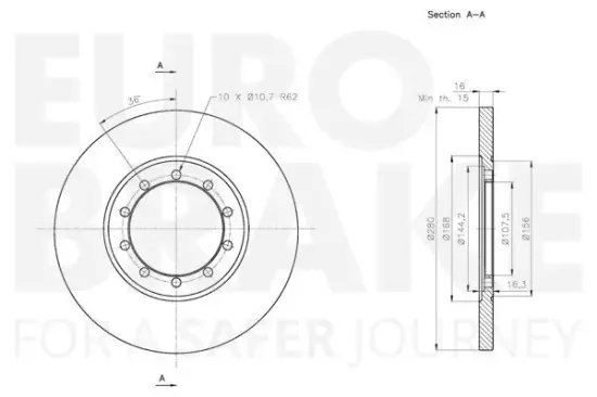 Bremsscheibe Hinterachse EUROBRAKE 5815312577 Bild Bremsscheibe Hinterachse EUROBRAKE 5815312577