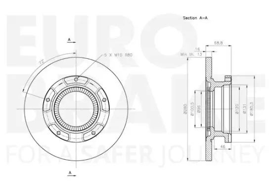 Bremsscheibe Hinterachse EUROBRAKE 5815312579 Bild Bremsscheibe Hinterachse EUROBRAKE 5815312579